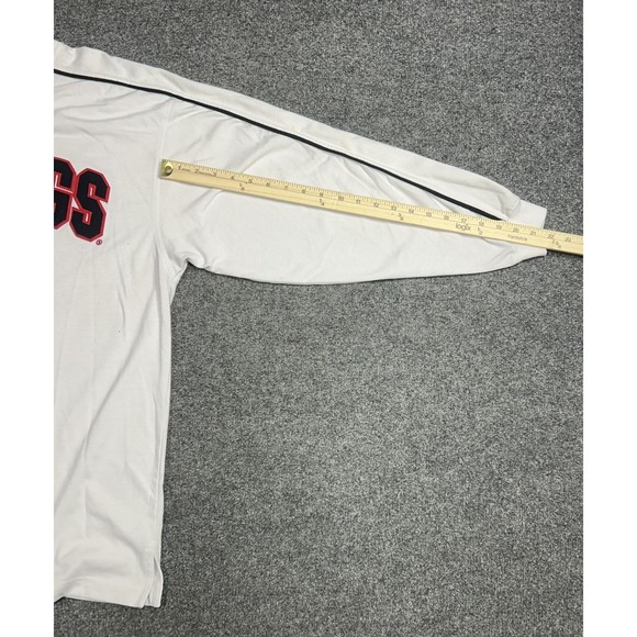 Vintage Lee Sport NHL Detroit Red Wings White V-Neck Spellout Sweatshirt Size XL - Picture 9 of 10